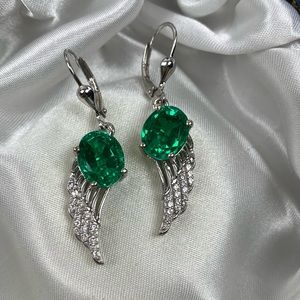 💚Emeraldine Quartz Angel Wing Earrings💚